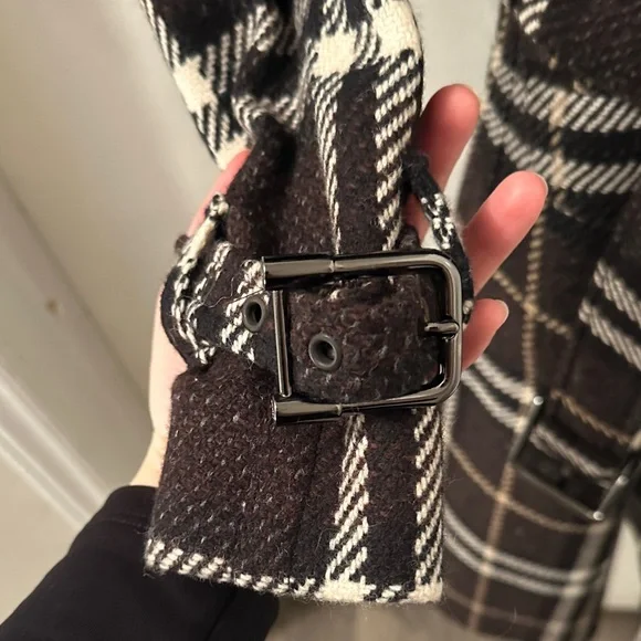 Burberry wool blend Checkered Trench Coat - Picture 8 of 10